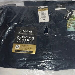 Haggar Premium Comfort Dark Blue Dress Pants, Big and Tall